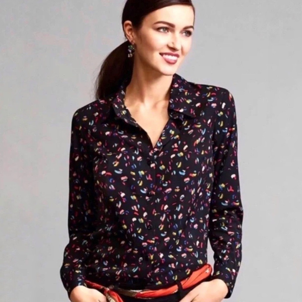 Cabi Ferris Button Front Shirt Style‎ 3423 Career Multicolored